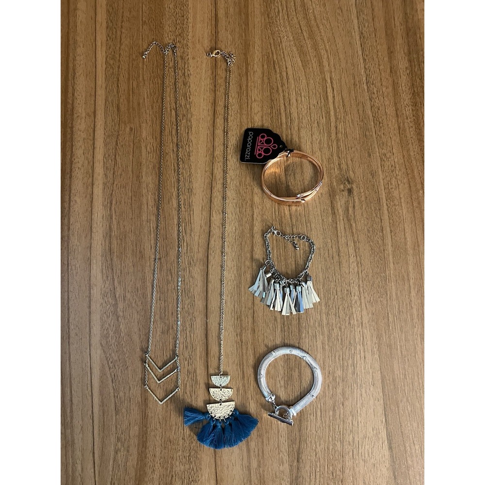 Anne Klein Paparazzi + More Costume Jewelry Lot 3 Bracelets 2 Necklaces